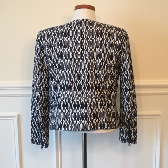 J Crew blue geometric print jacket small - Picture 2 of 7